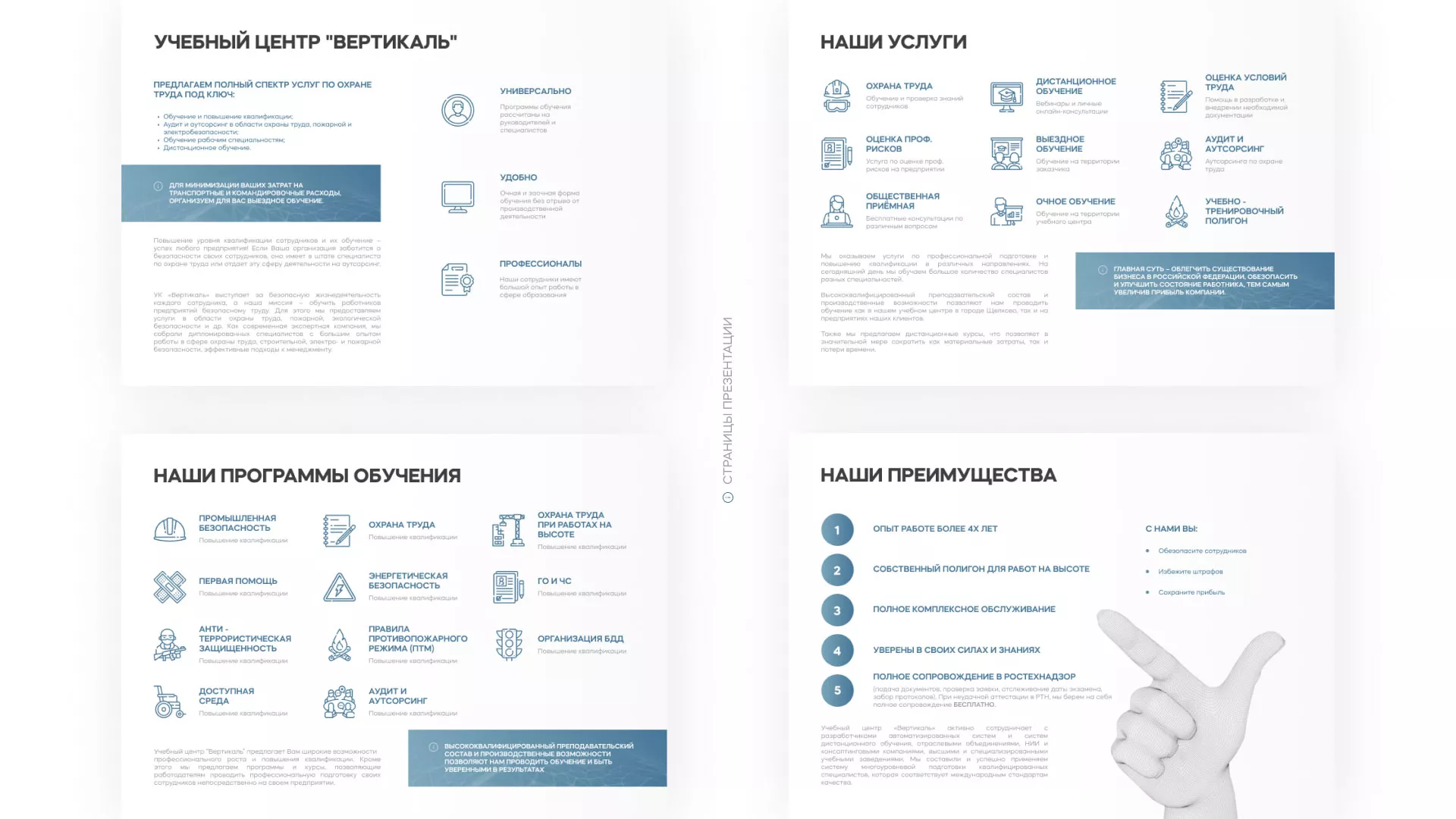 Разработка презентации для учебного центра «Вертикаль» в Москве