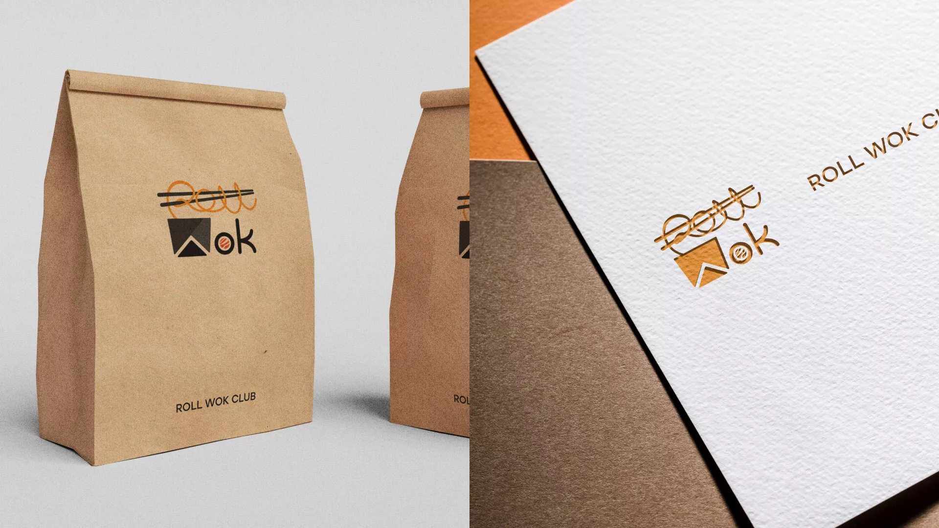 Разработка логотипа суши-бара «Roll Wok Club» в Москве