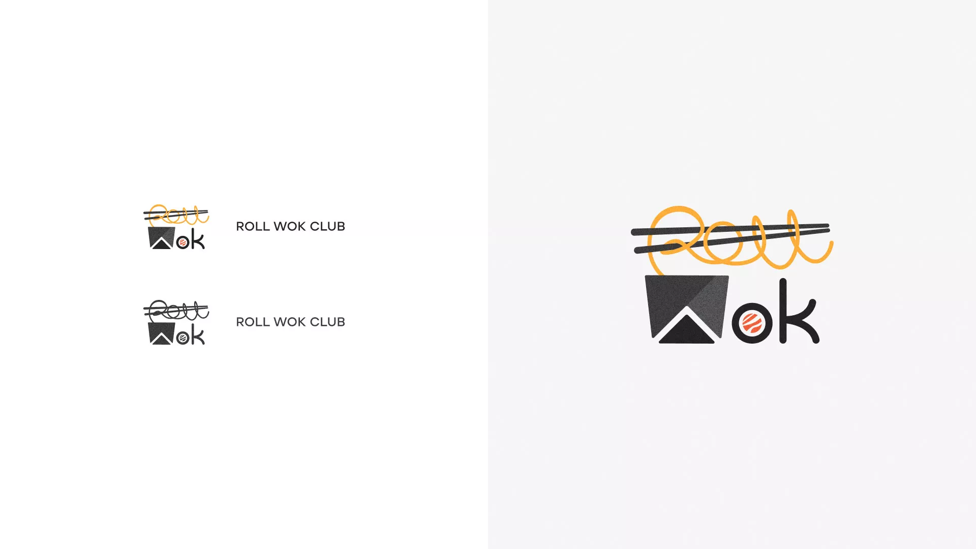 Разработка логотипа суши-бара «Roll Wok Club» в Москве