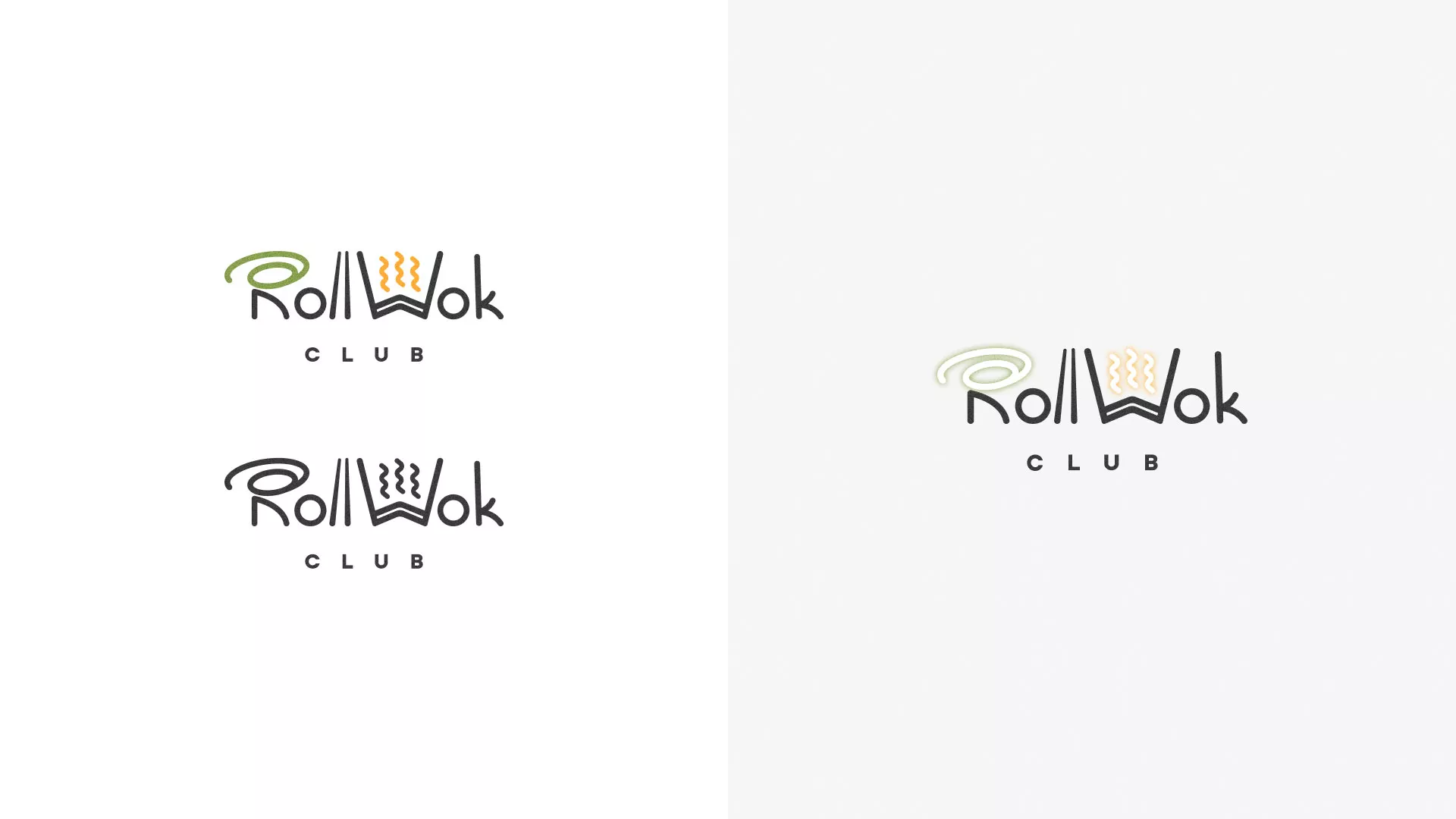 Разработка логотипа и фирменного стиля суши-бара «Roll Wok Club» в Москве