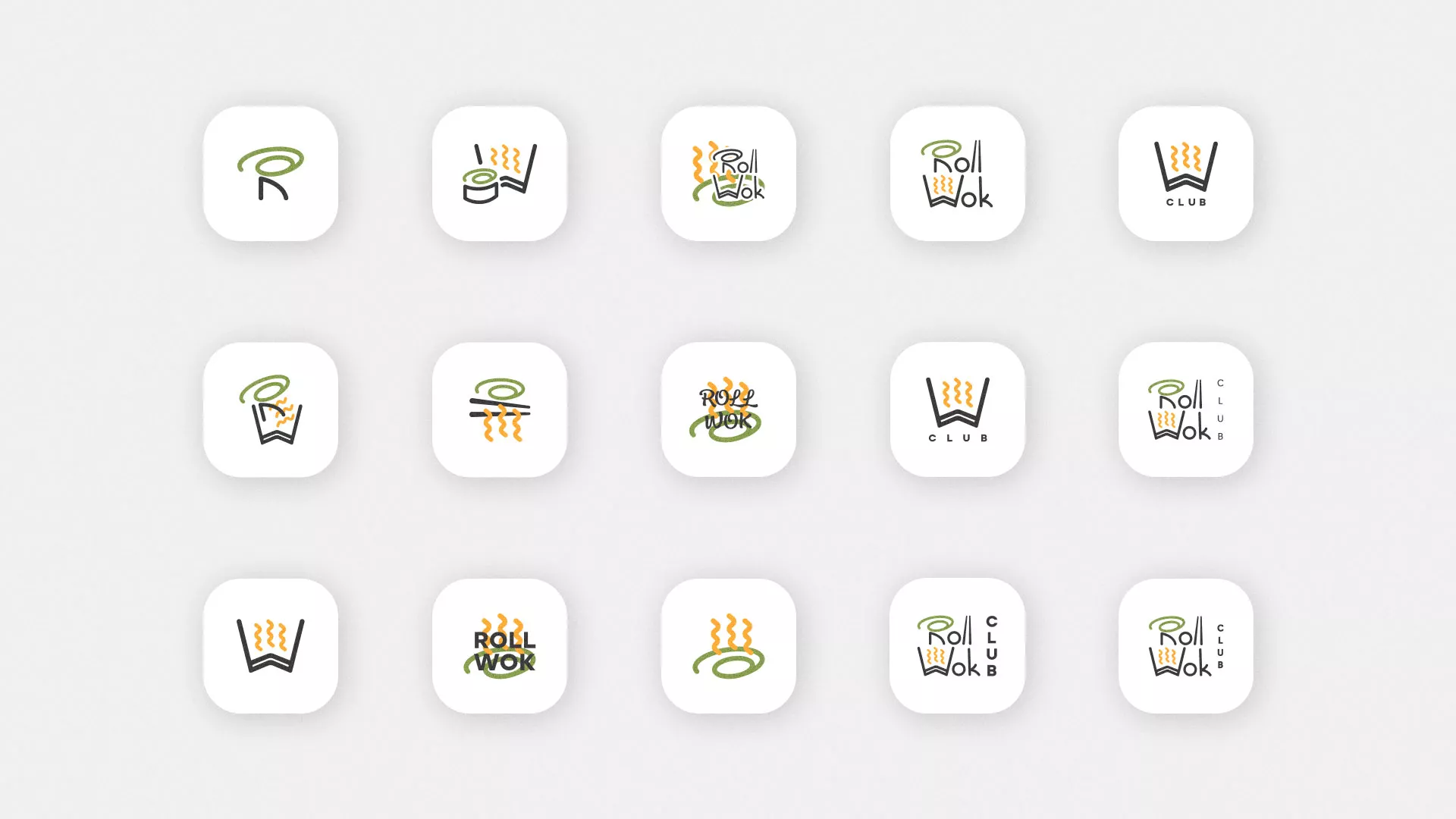 Разработка иконки приложения суши-бара «Roll Wok Club» в Москве