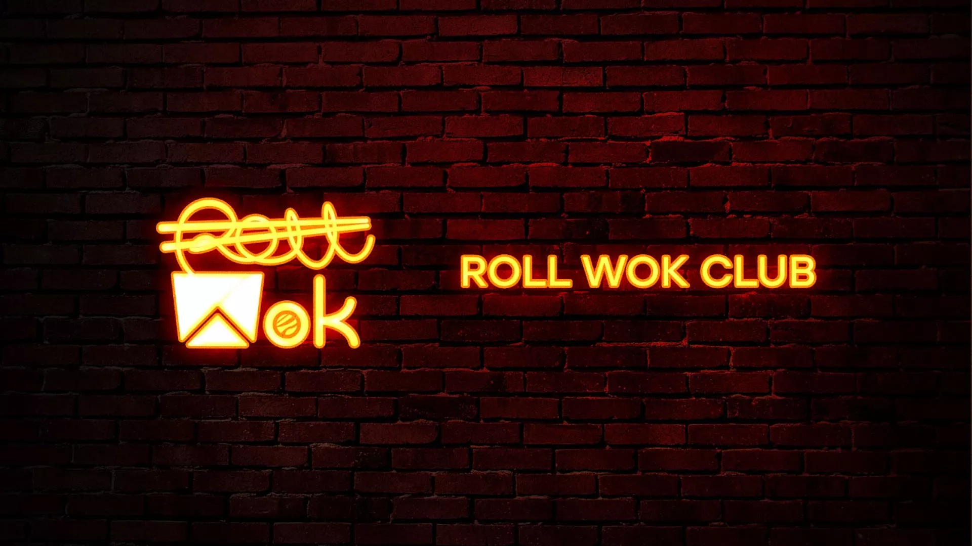 Разработка интерьерной вывески суши-бара «Roll Wok Club» в Москве