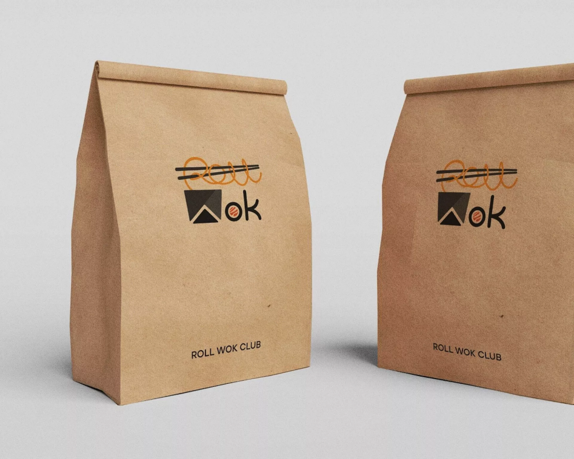 Создание дизайна упаковки суши-бара «Roll Wok Club» в Москве